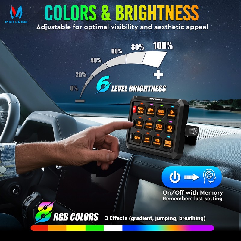 Wireless Remote Control -12 Gang RGB Switch Panel LED Relay Circuit Marine Box gallery