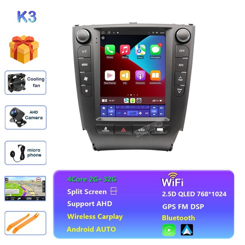 For Lexus IS250 IS300 IS200 IS220 IS350 2005-2012 Car Stereo 2 Din Head Unit GPS