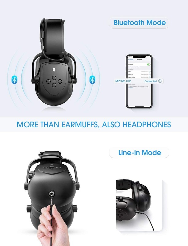 Mpow Bluetooth Noise Reduction Safety Ear Muffs Hearing Protection Headphone Mic gallery