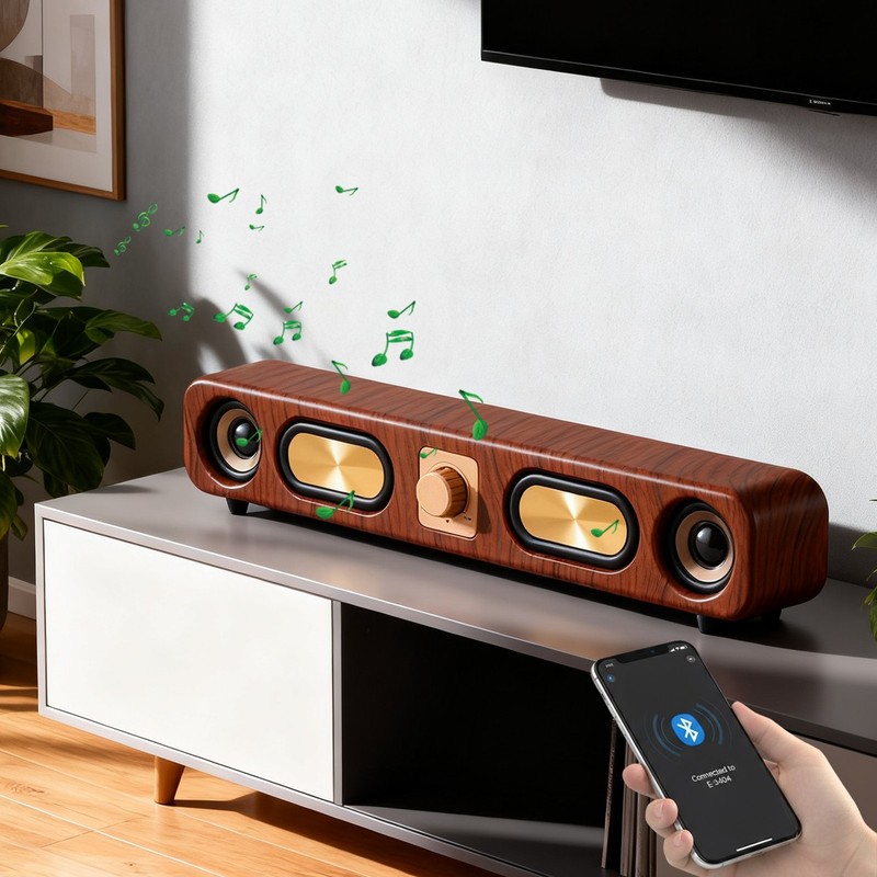 Rechargeablle Wireless Bluetooth Speaker w/ 2*2in Powerful Woofers Desk Speaker