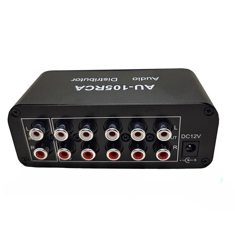 1X Box HiFi Stereo RCA Audio Splitter / Selector Mini 1-IN-5-OUT Audio Switcher