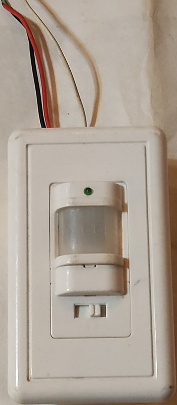 Hardwired PIR Infrared Motion Sensor, Indoor Only, 100-130V, White