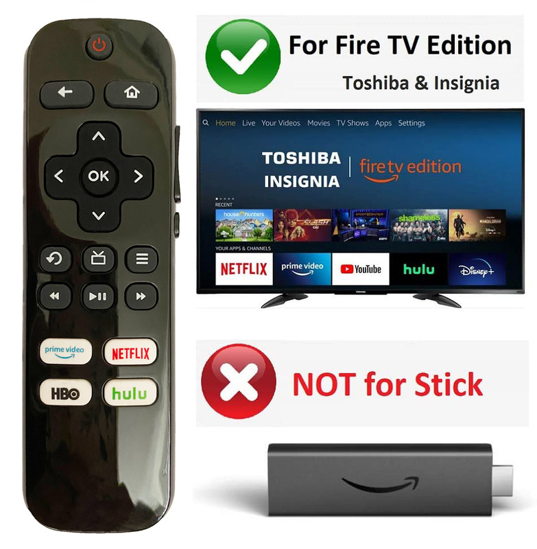 IR Remote for Insignia Fire TV NS-50F301NA22 NS40D510NA21 NS-RCFNA-21 NS-RCFNA19
