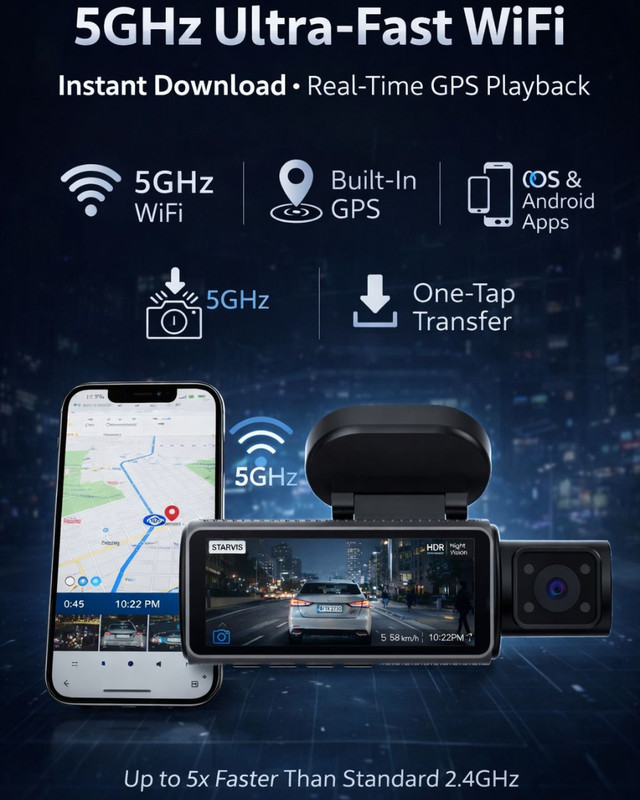 CardiVox A21 3 Ch Dash Cam 4K+2.5K+2.5K Sony STARVIS 2 GPS WiFi ADAS 256GB gallery