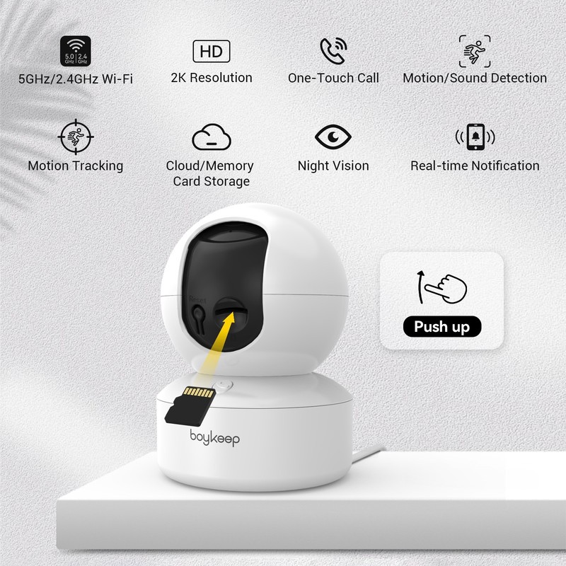 boykeep Wireless 5G WiFi Security Camera 2K Smart Indoor Night Vision Wired Cam gallery