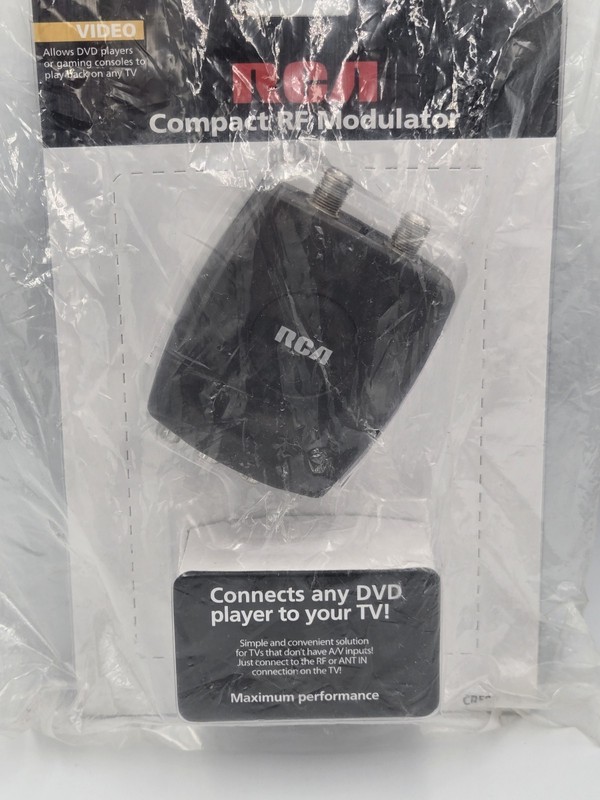RCA Compact RF Modulator Allows DVD Player Or Gaming Consoles To Connect To TV