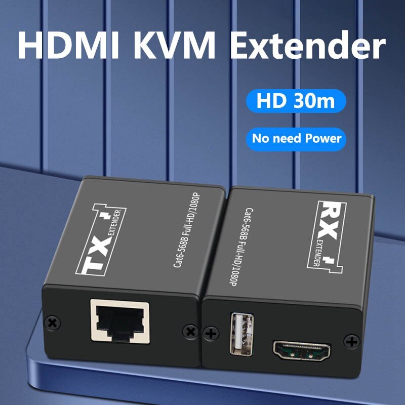 30M USB KVM HDMI Extender By Rj45 Cat6 Ethernet Network Cable for NVR DVR Camera