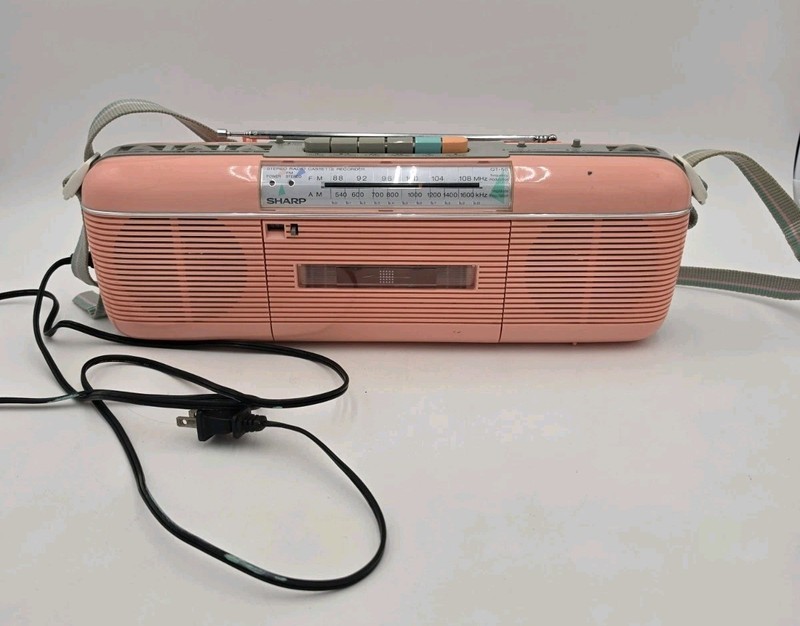 Sharp QT-50 P Boombox Cassette Radio 1986 Vintage Stranger Things Tested Works