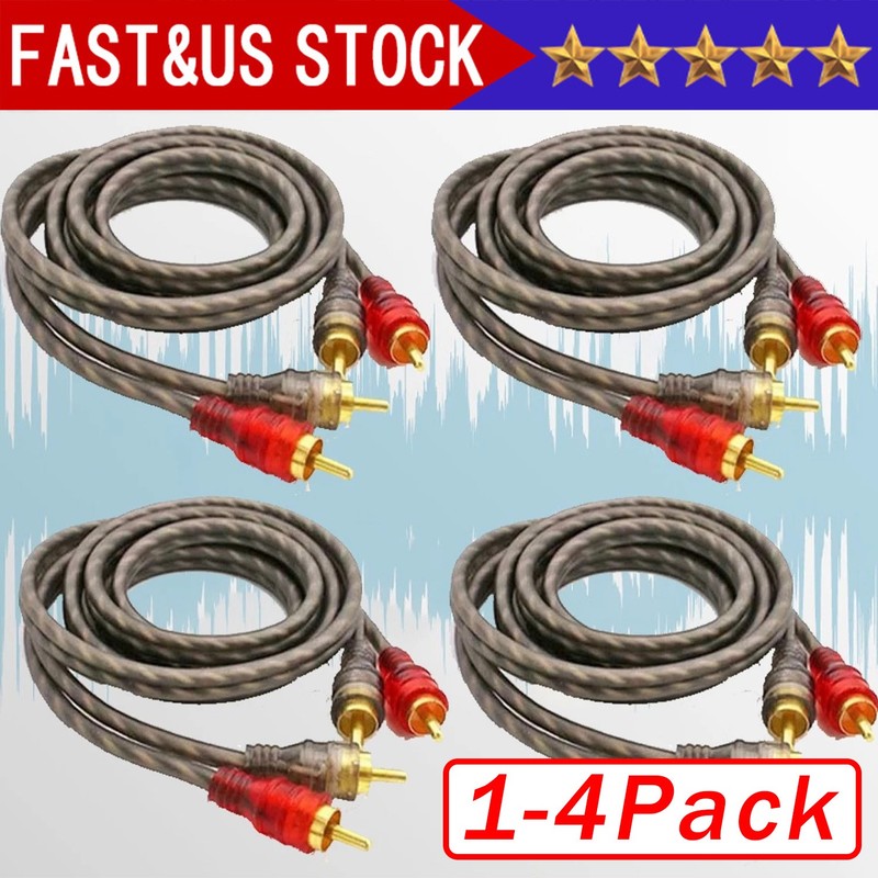 1/4PACK RCA Audio Cable Twisted Pair with Noise Reduction Interconnect Amp Wire