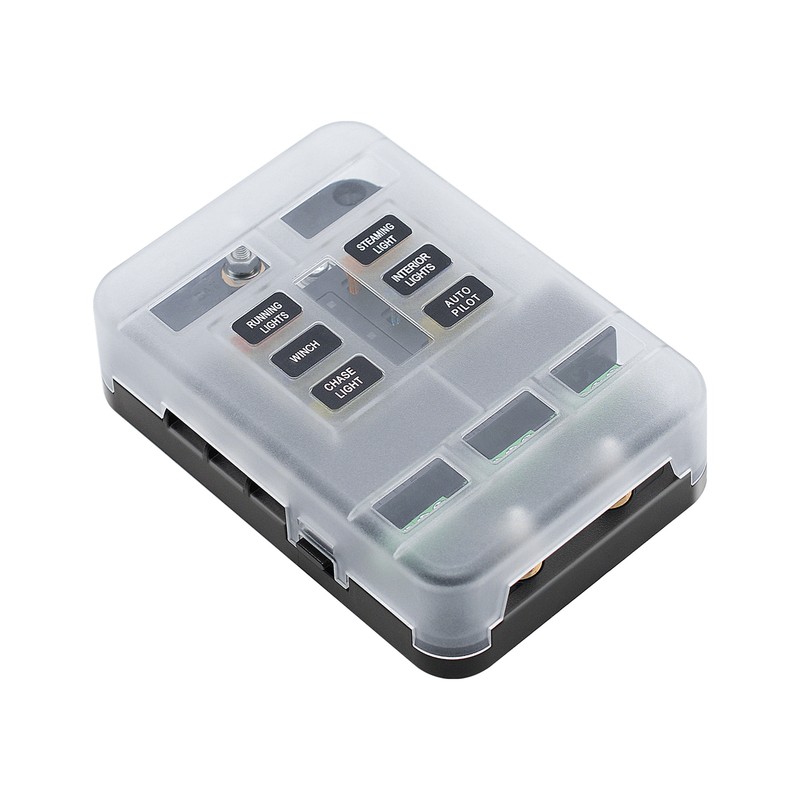 6 Way Fuse Block 6 Circuit Fuse Box Holder with Indicator Waterpoof M0Z0