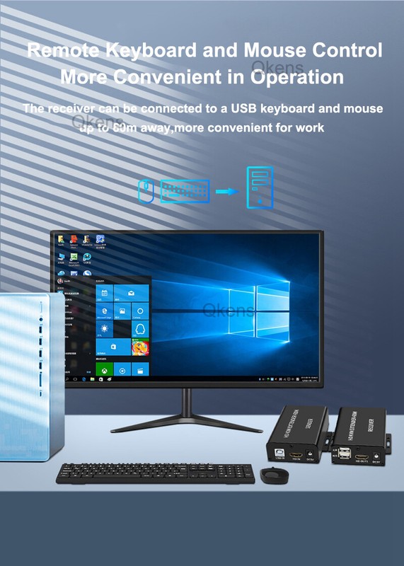 HD 60m USB HDMI KVM Extender Over Rj45 Cat6 Ethernet Cable Audio Video Converter gallery