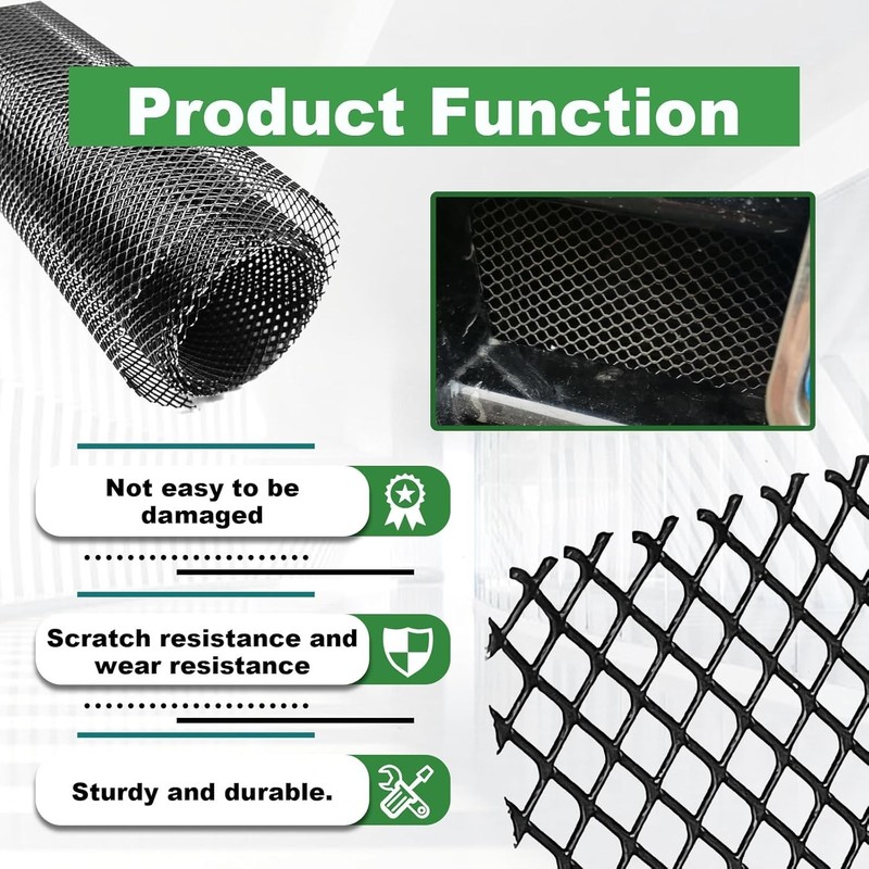 Heavy-Duty Car Grill Mesh, Aluminum Alloy Expanded Metal Sheet, Black PVC Coa... gallery