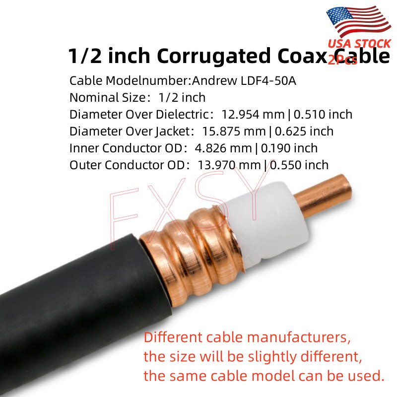 2Pcs N Male Connector Clamp For 1/2" Corrugated Coaxial Cable ANDREW LDF4-50A gallery