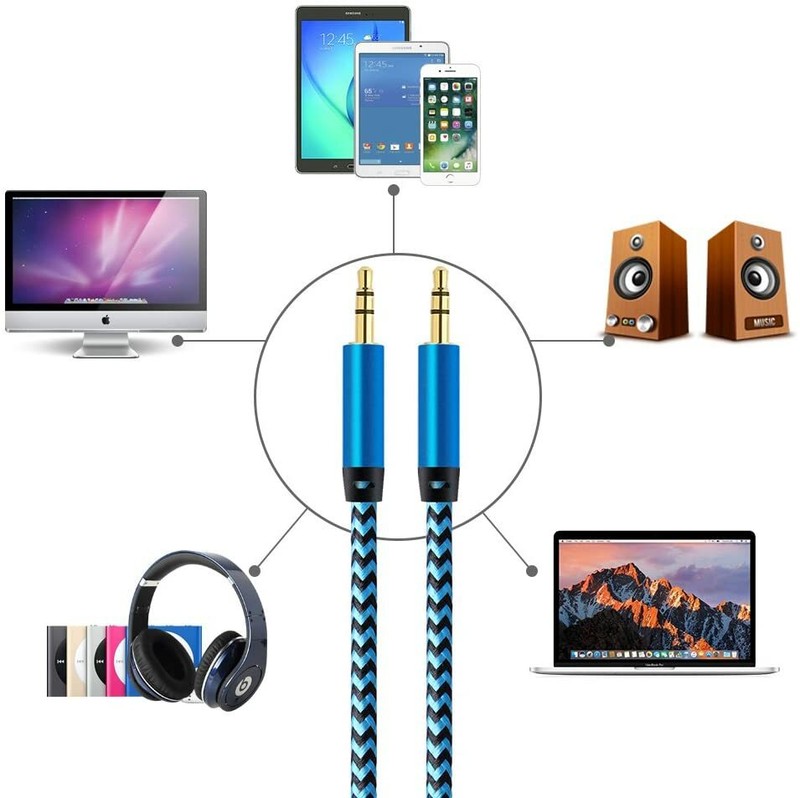 3.5 mm Male to Male Aux Cord Stereo Audio Cable Adapter for PC iPod CAR iPhone gallery