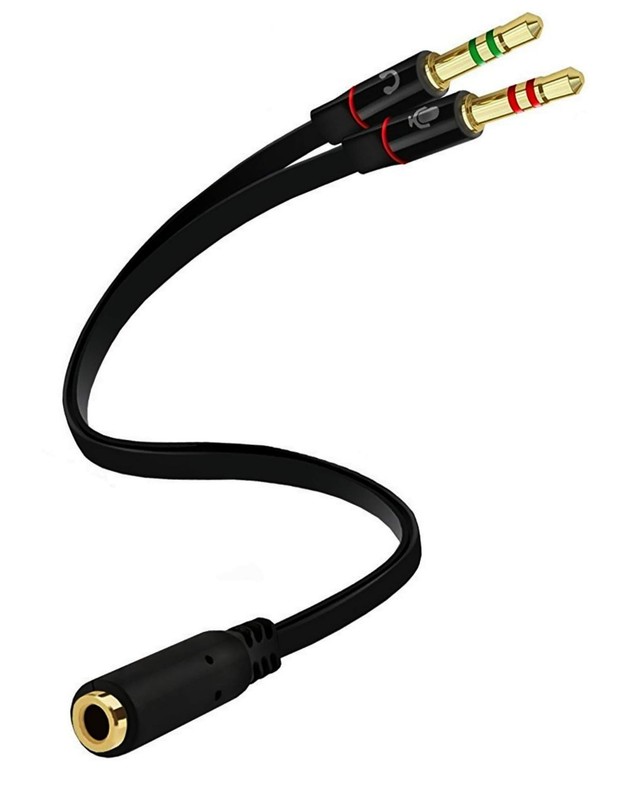 Cable adaptador de conector de auriculares de 3,5 mm macho a hembra dual