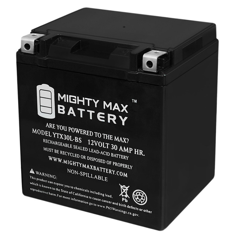 Mighty Max YTX30L-BS 12V 30AH Battery for UB30L-B YB30L-B AGM Motorcycle / ATV