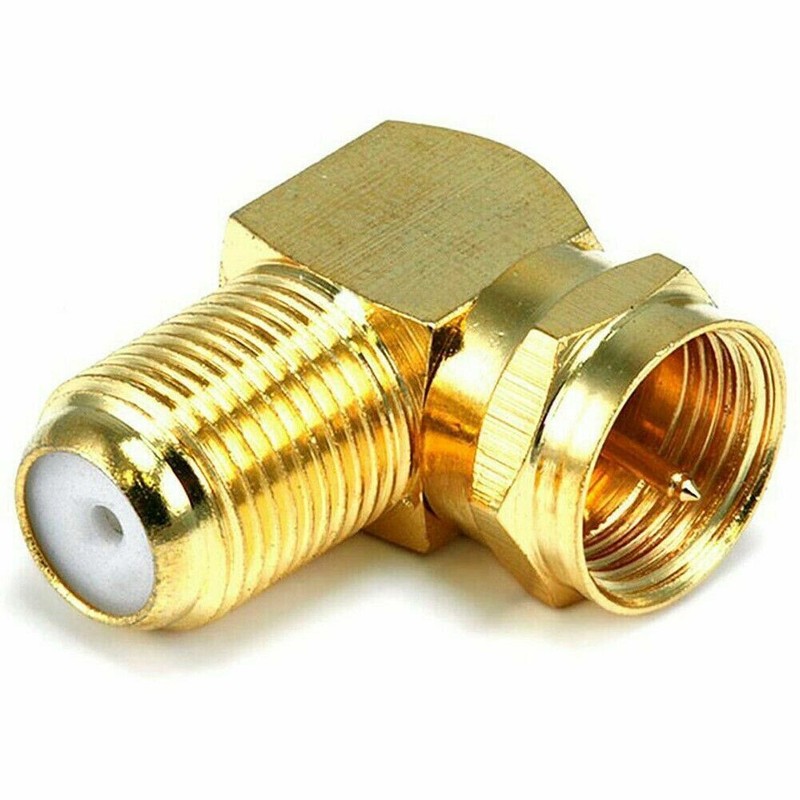 20X 90Degree Right Angle Gold Plated F RG59 RG6U Coaxial Coax Connector Adapters gallery
