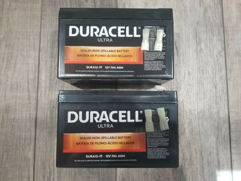 12v 7ah Duracell DURA12-7F2 12V 7AH SLA Battery F2 Terminal – 2 Pack + Spades