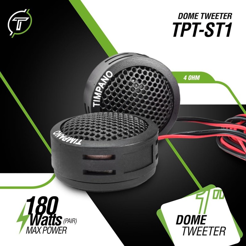 TPT-ST1 Dome Tweeter, 1 Inch Tweeter Set for Car Audio, Angle or Surface Moun... gallery