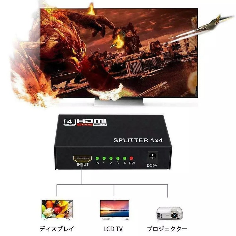 HDMI Splitter 1 In 4 Out 4K UHD HD 1080P 4-Port Repeater Splitter Amplifier 1x4 gallery