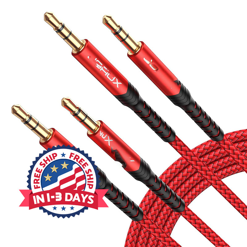 Cable Auxiliar De Audio Trs De 3,5 Mm Paquete De 2, [6 Pies/1,8 M, Carcasa.neuvo