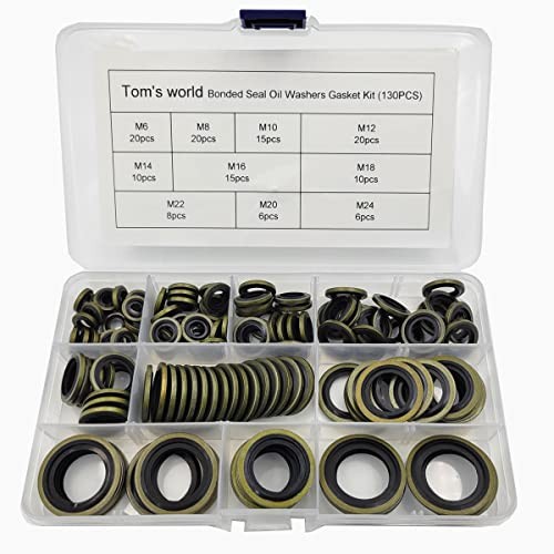 130Pcs Self-Centered Bonded Seal Oil Washers Gasket Assortment Kit for M6-M24 gallery
