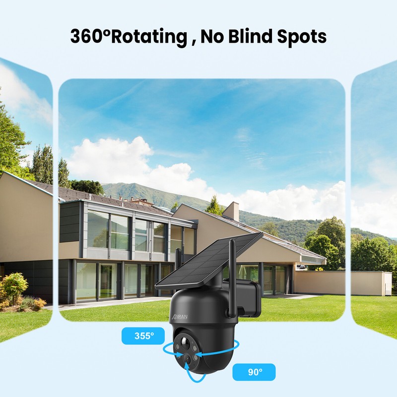 ANRAN Security Camera Wireless Solar Battery Powered Outdoor 5MP Home WiFi Audio gallery