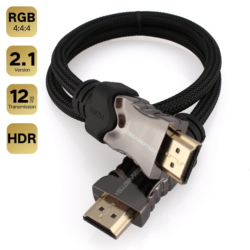 Short 1.5ft HDMI 2.1 Cable Pack, Braided Nylon&Gold Connectors for PS5,PS4,Xbox