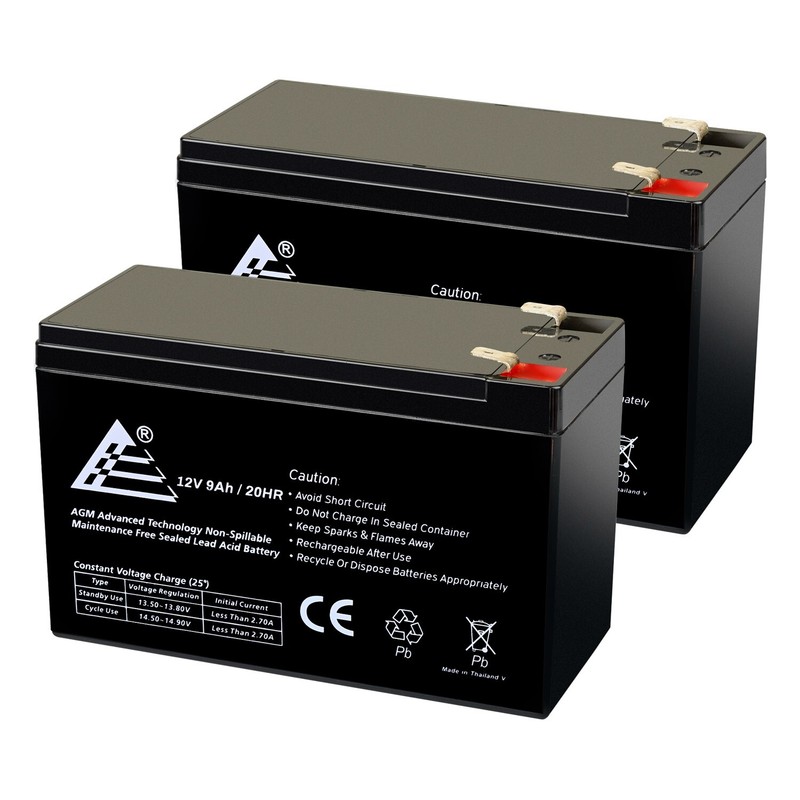 ExpertBattery 2 Pack – 12V 9AH sla battery replaces hr-1234w-f2