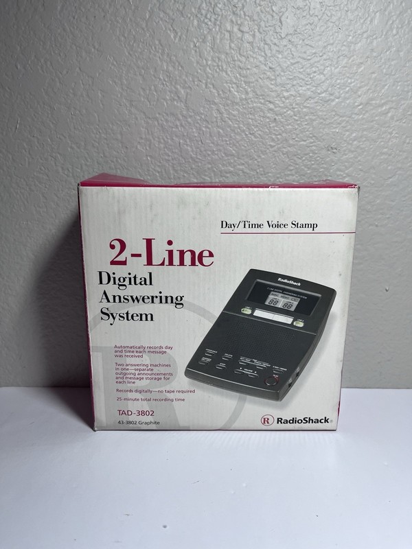 Radio Shack 2-Line Digital Answering Machine 43-3802 Graphite