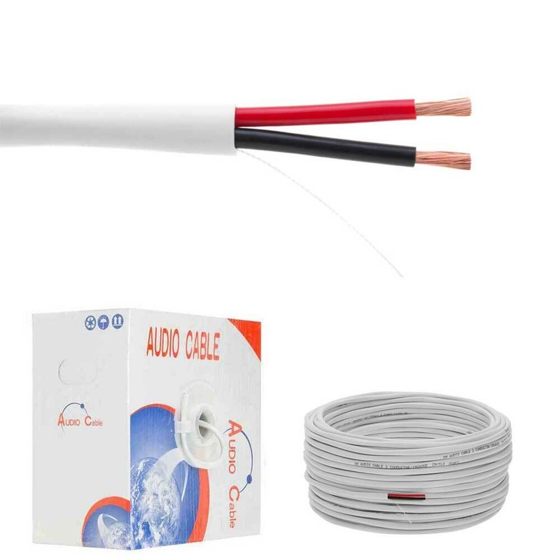 16/2 AWG 250FT CL2 Speaker Cable Home Audio Stereo Indoor LED Extension White
