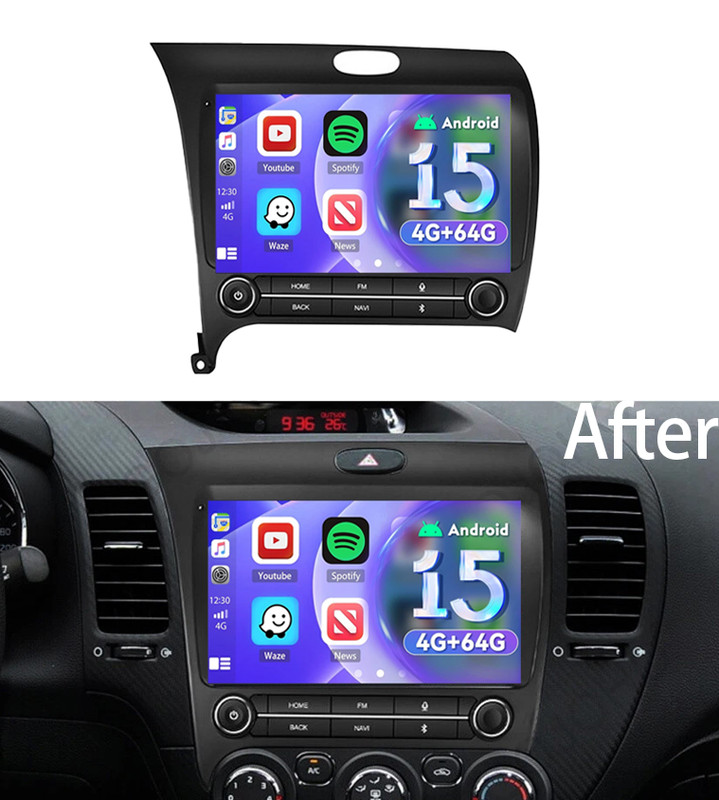 For Kia Cerato K3 Forte 2013-2018 Car Radio Stereo Carplay GPS Navi Android 15