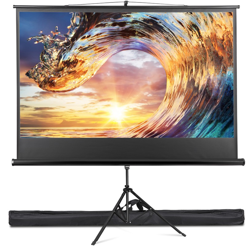 Projector Screen with Stand 84 inch for Movie or Office Presentation 16:9 HD
