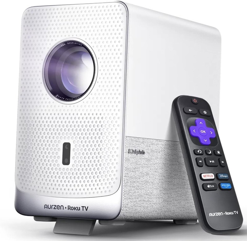 Aurzen Roku TV Smart Video Projector 1080P FHD Dolby Bluetooth 5G WiFi Netflix