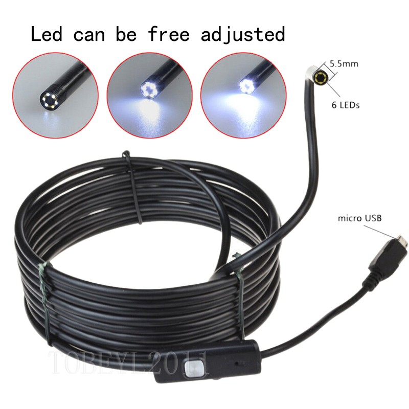 3.5/1.5M 5.5mm Android Endoscope Waterproof Borescope Inspection Camera 6LED USB gallery