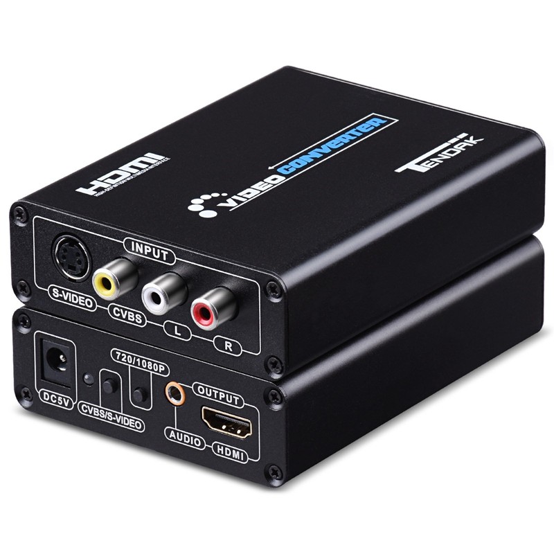 Tendak 3RCA CVBS Composite & S-Video R/L Audio to HDMI Converter Adapter Support