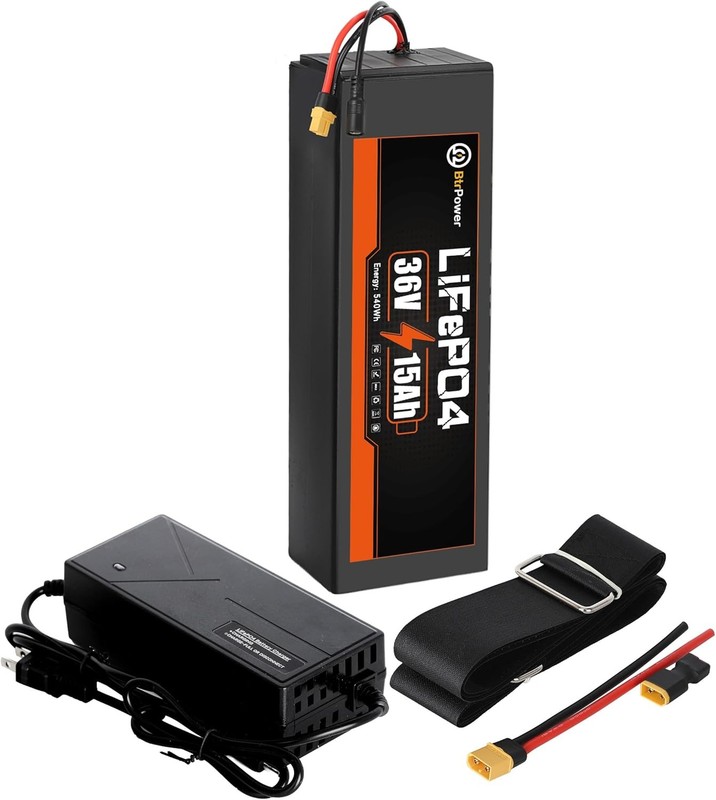 36V 48V 15Ah 18Ah BtrPower Battery LiFePo4 Batteries for 750W Motor with 30A BMS