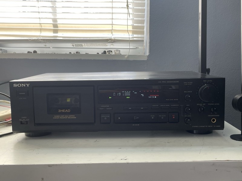 Vintage 1992 Sony TC-K690 3-Head Dual Capstan Cassette Deck (Black)
