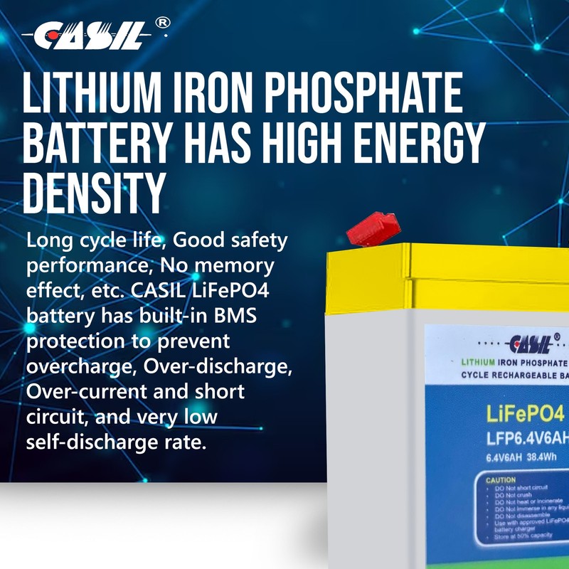 Casil 6v 6ah rechargeable lithium iron phosphate lifepo4 battery gallery