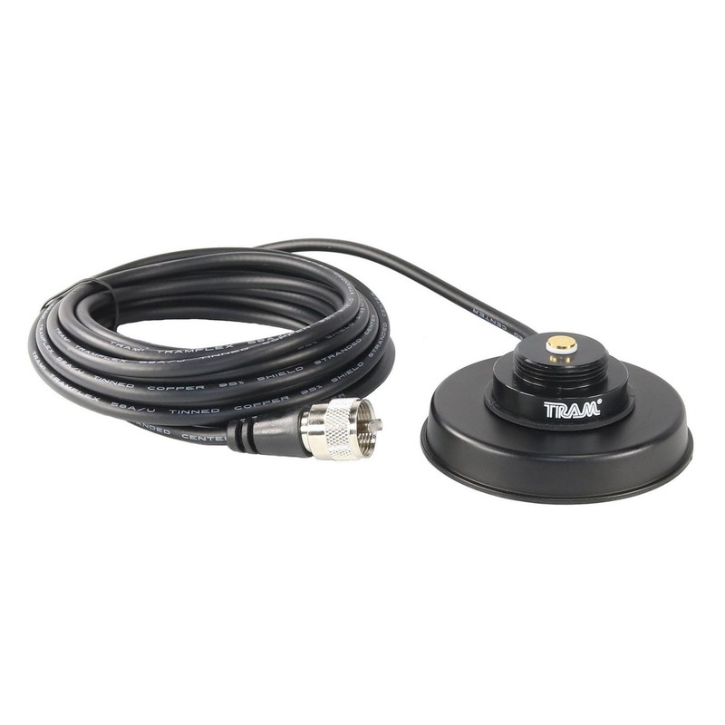 TRAM 1235 3-1/4-Inch Black Zinc NMO Magnet Mount with RG58 Coaxial Cable and... gallery