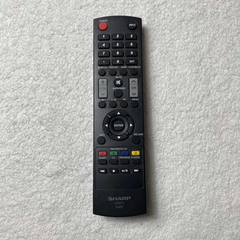 GJ221C Replacement Remote for Sharp TV 32LE653U 40LE653U LC43LE653U LC65LE654U