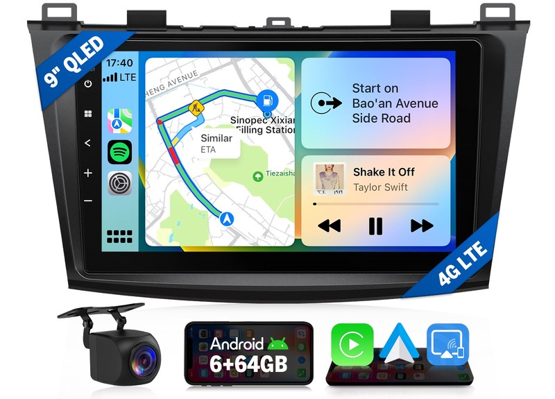 M3BLX6S2 Android 13 6+64 For Mazda 3 2010-2013 BL 9″ Car Radio Stereo GPS 4G DSP