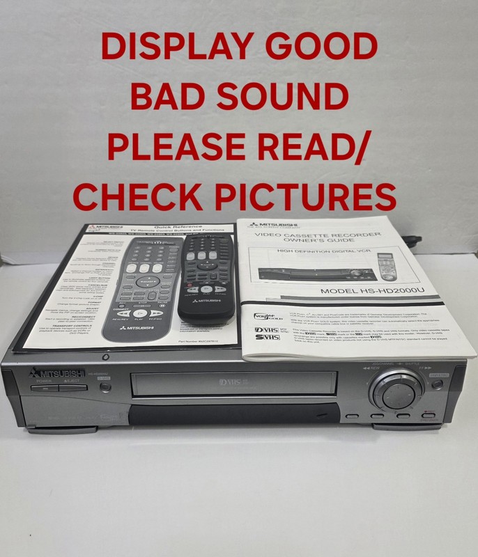 Mitsubishi HS-HD2000U D-VHS VCR High Definition Digital. READ ALL DESCRIPTION