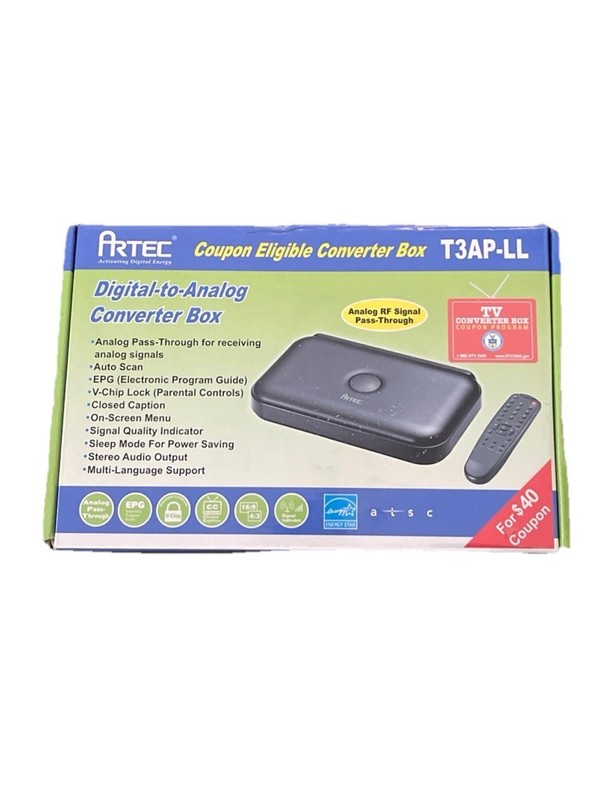 Artec T3AP-LL Digital to Analog Converter Box TV Tuner Converter Box. New