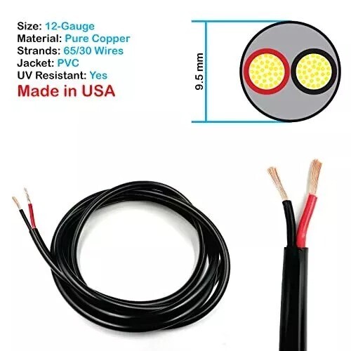 12 gage premium Copper Wire 65/30 Strands - Low Voltage 5V-240V - National gallery