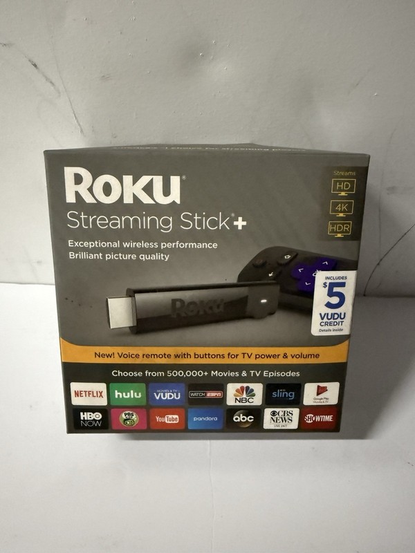 Roku Streaming Stick+ Voice Remote with TV Power & Volume Buttons 4K HDR SEALED