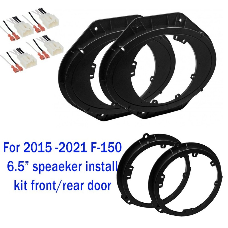 Front & Rear Door Speaker Install 6.5″ mount Kit for 2015-2021 Ford F-150 (F150)