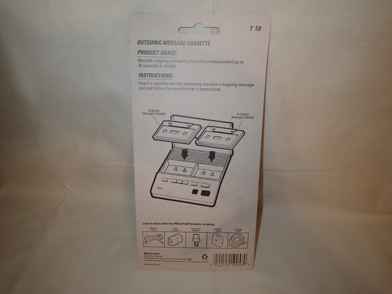Answering Machine Cassette Tape Outgoing Message Recoton T58 30 Second Lot of 2 gallery