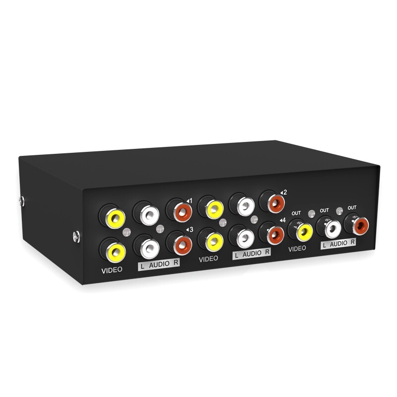 MT-VIKI 4-way RCA switcher 4 in 1 out AV Selector Box For TV Satellite