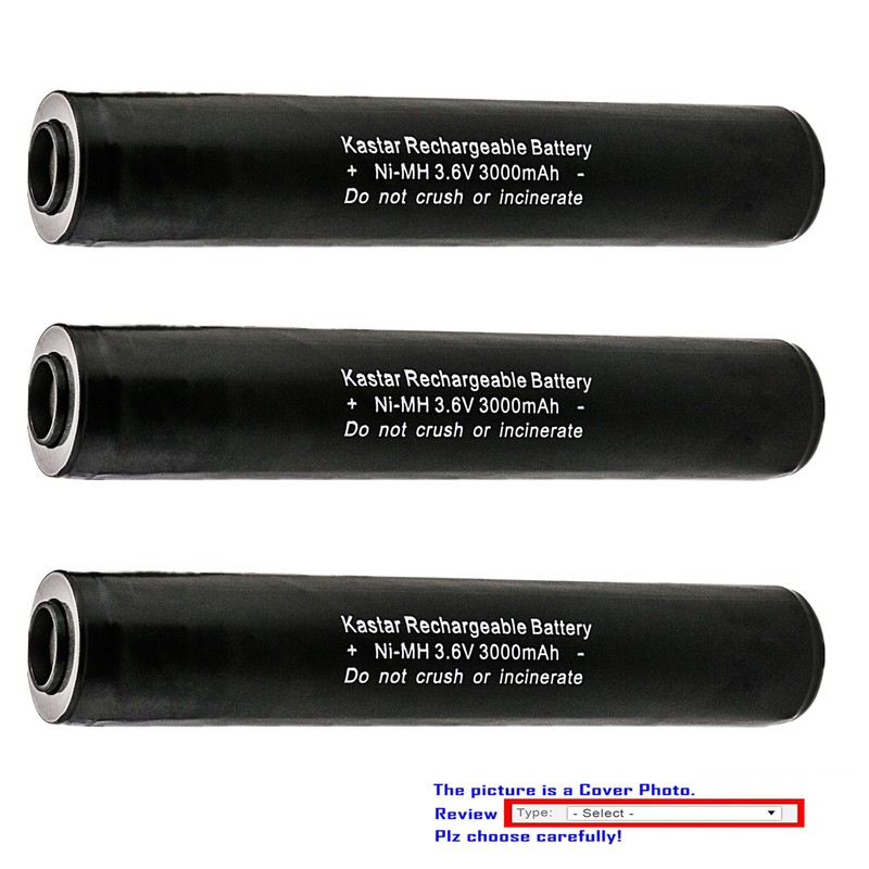 Kastar 3.6V 3000mAh Ni-MH Battery for NABC 720382000 Stinger W/O, XT H, XT W